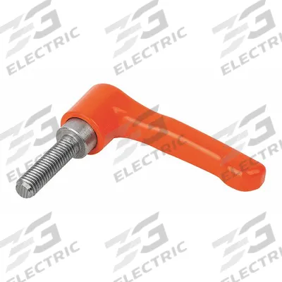 KIPP Adjustable Handle: Zinc w/ SS Thread, 5/16"-18 Thread, 60 mm Thread Lg - Straight Teardrop-Style Adjustable Handles with Threaded Stud