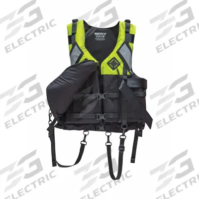 KENT SAFETY Life Jacket: Fluorescent Yellow, Type V, 22 lb Buoyancy - Reflective Foam Personal Flotation Devices