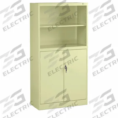 TENNSCO Storage Cabinet: Champagne/Putty, Steel, 72 in Overall Ht, 36 in Overall Wd - Double Stack Storage Cabinets