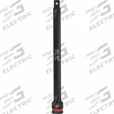 MILWAUKEE Impact Extension: 1/2 in Input Drive Size, 1/2 in Output Drive Size, 10 in Overall Lg - 1/2" Drive Impact Socket Extensions