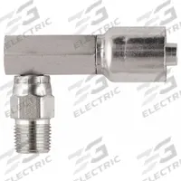 PARKER Hydraulic Crimp Fitting: Steel x Steel, 90° Elbow, -8 For Hose Dash Size, Male x Genderless (MPN 11L43-8-8). Key specifications — Fitting Gender: Male x Genderless; Fitting Connection Type: NPTF x Crimp; Thread Size: 1/2"-14; For Hose Dash Size: -8; Brand: PARKER.