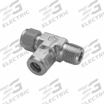HAM-LET Compression Tee Fitting: 10 mm OD x 1/4 in Pipe x 10 mm OD Fitting Size - Double-Ferrule Stainless Steel Fittings