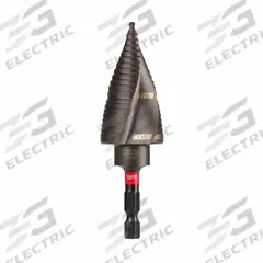 MILWAUKEE Step Drill Bit: 7/8" to 1-1/8", TiAlN-Coated HSS, Impact Rated, Quick-Change Hex Shank (MPN 48-89-9249). Key specifications — attr1234936: Impact Rated.