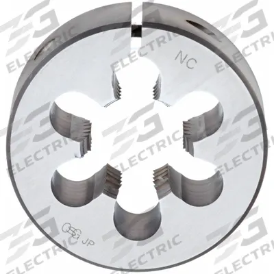 OSG Round Threading Die: 1 1/4"-7 UNC, 3 in OD, Solid, High Speed Steel (MPN 2715500) - Solid Round Threading Dies