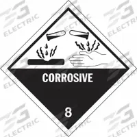 JJ KELLER DOT Container Label: Corrosive, 4 in x 4 in, 4 in Label Ht, 4 in Label Wd, Paper, 500 PK (MPN 393). Key specifications — Brand: JJ KELLER; Message: Corrosive.