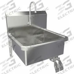 SANI-LAV Hand Sink: 1 Stations, 9 in Bowl Dp, 20 in Bowl Lg, 17 in Bowl Wd, Faucet Included, 16 ga (MPN 504-0.5). Key specifications — Includes Side Splash: Side Splash Not Included; Series: Stainless Steel Hand Wash Sink; Brand: SANI-LAV.