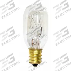 GE LAMPS Incandescent Bulb: Intermediate Screw (E17), Incandescent, (T) Tubular, T8, 25 W Watt (MPN 25T7N). Key specifications — Bulb Shape: T8; Voltage: 120V AC; Bulb Finish: Clear; Color Temperature: 2700K; Brand: GE LAMPS.
