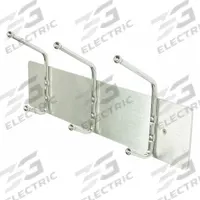 APPROVED VENDOR Garment Hook Rack: 6 Hooks, 7 in Overall Ht, 18 in Overall Wd, 3 3/4 in Overall Dp (MPN 45NG71). Key specifications — Color: Silver; Finish: Satin; Material: Aluminum.