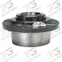 MOLINE BEARING Flange Bearing: Tapered Roller, 1 1/2 in Bore, Cast Iron, Set Screws, 6 1/8 in Lg (MPN 19331108). Key specifications — Bore Type: Cylindrical; Brand: MOLINE BEARING; Lubricant Material: Lithium Complex Grease; Mounting Bolt Size: 7/16 in; System of Measurement: Inch.