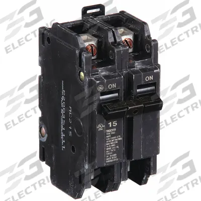 GE Miniature Circuit Breaker: THQC, 15 A, 120/240V AC, Single Phase, 10kA at 120/240V AC - THQC & THHQC Series, Unit-Mount GE Miniature Circuit Breakers