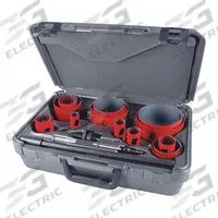 MORSE Hole Saw Kit: 19 Pieces, 1 15/16 in Max. Cutting Dp, Bi-Metal, 5/6 Teeth per Inch (MPN MHS06I). Key specifications — attr1098178: 5/6; attr1098172: MORSE.
