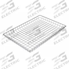 MARLIN STEEL WIRE PRODUCTS Storage Basket: Steel, Chrome-Plated, Silver, 16 5/8 in Overall Wd (MPN 130-12)
