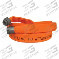 JAFLINE HD Fire Hose: Double Jacket, 1 3/4 in Hose Inside Dia, 100 ft Hose Lg, Polyester, Orange (MPN HD175O100-NP150). Key specifications — attr660609: NPSH; attr660602: Rocker; attr660607: Aluminum.