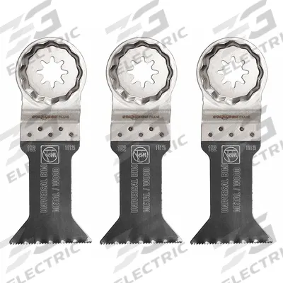 FEIN Oscillating Tool Blade: 1 3/4 in Blade Wd, 4 5/16 in Overall Lg, Bi-Metal - Starlock Plus Mounted Blades