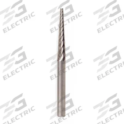WIDIA METAL REMOVAL Carbide Bur: Pointed-End Tree, SG-1, Single Cut, 1/4" x 5/8" Head - Single-Cut Pointed-End Tree Burs