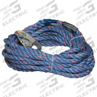 MILLER BY PIP Vertical Lifeline: 100 ft Lifeline Lg, 310 lb Capacity, Steel, Rope Grabs, Blue/Gray (MPN 300L-Z7/100FTBL). Key specifications — Brand: MILLER BY PIP; Rope Lifeline Component: Rope Lifeline; Lifeline Material: Polyester; For Use With: Rope Grabs; Hardware Material: Steel; Color: Gray.