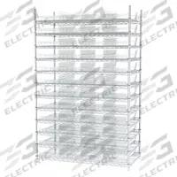 AKRO-MILS Bin Shelving: 48 in x 24 in x 74 in, 1 Sided, 48 Bins, Open, Shelf Bin, Clear, 12 Shelves (MPN AWS244830174SC). Key specifications — Includes Bins: Yes; Bin Material: Polymer; Frame Color: Silver; Bin HxWxD: (48) 4 in x 11-1/8 in x 23-5/8 in; Frame Material: Steel; Bin Color: Clear; Bin Style: Shelf; Brand: AKRO-MILS.