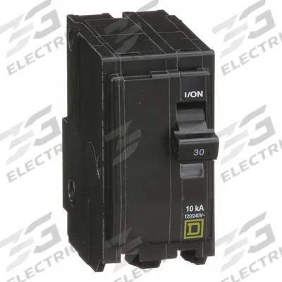 SQUARE D Miniature Circuit Breaker: 30 A, 120/240V AC, Single Phase, 10kA at 120/240V AC - QO Series, Plug-In Square D Miniature Circuit Breakers