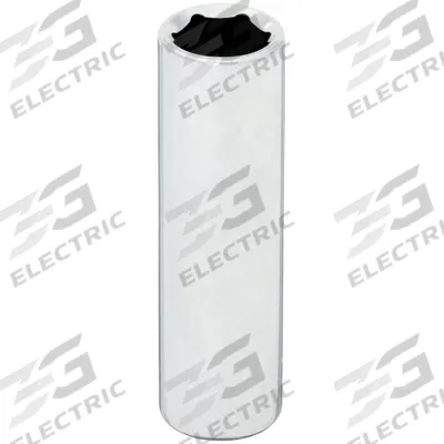 WESTWARD Socket: SAE, 1/4 in Drive Size, 11/32 in Socket Size, 6-Point, Deep, Chrome - 1/4" Drive Hand Sockets