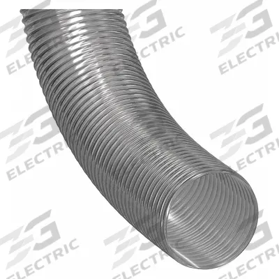 HI-TECH DURAVENT Industrial Ducting Hose: 3 in Hose Inside Dia., 25 ft Hose Lg, 9 psi - Light-Duty Clear PVC Duct Hoses for Dust with Black Plastic Helix