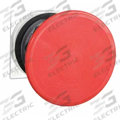 SCHNEIDER Mushroom Head Push Button: Red, 30 mm Mounting Size, Metallic, Momentary (MPN 9001KR25R). Key specifications — Brand: SCHNEIDER; Action: Momentary; Series: 9001K; Push Button Material Type: Metallic.