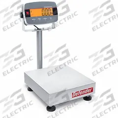 OHAUS Industrial Bench Scale: 12 in x 19 1/4 in, Not IP Rated, Column-Mounted, Stainless Steel (MPN D33P75B1R1). Key specifications — Connection Ports: RS-232; Readability: 0.02 lb/10 g; Brand: OHAUS; Weighing Surface Material: Stainless Steel.