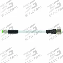 MURRELEKTRONIK Cordset: M8 Male Straight X M12 Female Right Angle, PVC, Gray, 3 m Cable Lg (MPN 7000-88261-2100300). Key specifications — Cable Jacket Color: Gray; IP Rating: IP67; Wire Size: 24 AWG; Brand: MURRELEKTRONIK.
