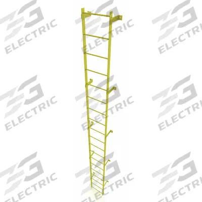 TRI-ARC Ladder,Steel,Standard Fixed,19-Rung: 19 ft Overall Ht, 25 in Overall Wd - Fixed Ladders