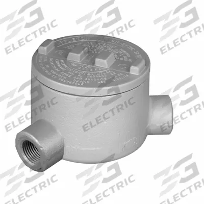 APPLETON ELECTRIC Conduit Outlet Body: Iron, Triple Coat Epoxy Coating, GR, 1/2 in Trade Size - N Round Body - 90° Elbow Type