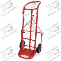 DAYTON Cylinder Hand Truck: 250 lb, Single, 1 Cylinder, 12 in W x 10 in D Nose Plate (MPN 34D673). Key specifications — attr1343829: DAYTON; attr1343789: Red; attr1343794: Chain.