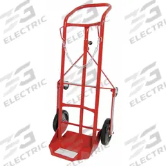 DAYTON Cylinder Hand Truck: 250 lb, Single, 1 Cylinder, 12 in W x 10 in D Nose Plate (MPN 34D673). Key specifications — attr1343829: DAYTON; attr1343789: Red; attr1343794: Chain.