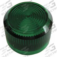 EATON Pilot Light Lens: 30 mm Panel Mounting Hole Dia, Green, Fresnel, Incandescent/LED, E34 (MPN E34H3). Key specifications — Brand: EATON; Compatible with Series: E34; Lens Material: Plastic.