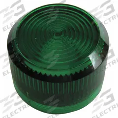 EATON Pilot Light Lens: 30 mm Panel Mounting Hole Dia, Green, Fresnel, Incandescent/LED, E34 (MPN E34H3). Key specifications — Brand: EATON; Compatible with Series: E34; Lens Material: Plastic.