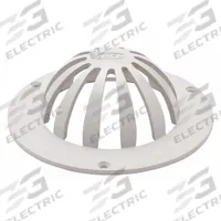 ZURN Dome Strainer: Plastic, 6 in Overall Dia, 2 in Overall Ht, Unfinished, Drop-In (MPN P1910-SEMI-DOME). Key specifications — Brand: ZURN; Finish: Unfinished; Color: White; Material: Plastic; Connection Type: Drop-In; Grate Surface Style: Slotted; Product Type: Dome Strainer.