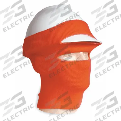CONDOR Hard Hat Liner: Acrylic, Ears/Face/Head/Neck, Orange, Universal, Slip-On - Hard Hat Liners