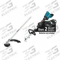 MAKITA Battery-Powered String Trimmer: 17 in Cutting Wd, Straight Shaft, 71 1/2 in Shaft Lg, Makita (MPN XUX01ZM5). Key specifications — attr975803: 71-1/2 in; attr975783: MAKITA; attr975787: 17 in; attr975804: Straight; attr987328: Yes.