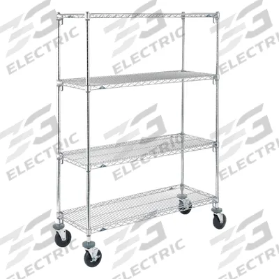 METRO Wire Shelving Unit: 60 in x 24 in x 67 7/8 in, Dry, Quick-Adjust, 4 Shelves - Quick-Adjust Mobile Wire Shelving for Dry Use