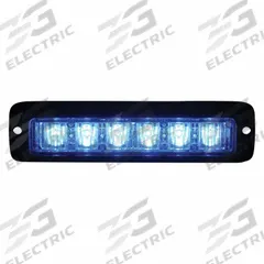 CODE 3 Warning Light: Emergency Vehicle Area Light, Blue, 9 W Watt, Clear, SAE J595 Class 1, LED (MPN MR6-B). Key specifications — Brand: CODE 3; Lens Color: Clear; Number of Flash Patterns: 29; Installation Type: Permanent; Operating Voltage: 12-24V DC.
