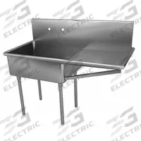 JUST MANUFACTURING Scullery Sink: 1 Bowls, 48 in Overall Ht, 51 in Overall Lg, 27 1/2 in Overall Wd (MPN NSFB124-24R-2-J). Key specifications — Brand: JUST MANUFACTURING.