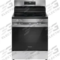 FRIGIDAIRE Oven Range: Stainless Steel, Electric, 5 Burners (MPN FCRE3062AS). Key specifications — ADA Compliant: No; Power Source: Electric; Self Cleaning: No; Brand: FRIGIDAIRE.