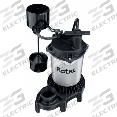 FLOTEC Submersible Sump Pump: 3/4 hp, 115V AC, 59 gpm Flow Rate @ 10' of Head - General Purpose Submersible Sump Pumps