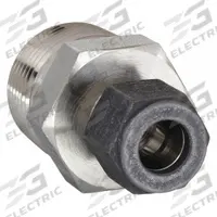 PARKER Compression Fitting Adapter: 3/8 in OD x 3/4 in Pipe Fitting Size, Compression x MNPT (MPN 6-12 FBZ-SS). Key specifications — Series: CPI(TM); Compatible Fitting Brands: CPI™; Brand: PARKER; Fitting Size: 3/8 in OD x 3/4 in Pipe.