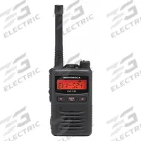 MOTOROLA Handheld Two Way Radio: EVX-S24 Series, UHF, Analog and Digital, DMR, 3 W, 256 Channels (MPN EVX-S24-G6-3 BLACK). Key specifications — Color: Black; FCC License Required: Yes.