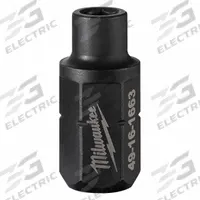 MILWAUKEE Impact Socket Adapter: 1/4 in Input Drive Size, Black Oxide, 1/4 in Output Drive Size, Hex (MPN 49-16-1663). Key specifications — attr1204900: Hex; attr1204904: Locking Not Included; attr1204910: MILWAUKEE; attr1204913: Black Oxide.