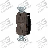 HUBBELL Receptacle: Duplex, 5-15, Brown, 125V AC, 15 A, 2 Pole / 3 Wire (MPN 5262ST)