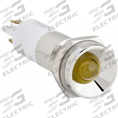 APPROVED VENDOR Protruding Panel Light: 10 mm Panel Mounting Hole Dia, LED, Yellow - LED Indicator Pilot Lights