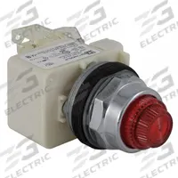 SCHNEIDER ELECTRIC Pilot Light: 30 mm Panel Mounting Size, Red, LED, 9001K Series (MPN 9001KT35LRR31). Key specifications — Series: 9001K; Brand: SCHNEIDER; Includes Push-To-Test: Push-To-Test Included.