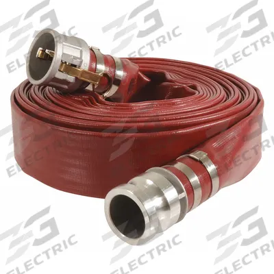 APPROVED VENDOR Water Discharge Hose: 4 in Hose Inside Dia., 25 ft Hose Lg, 100 psi, Red - PVC Water Discharge Hose Assemblies with Synthetic Fabric Reinforcement