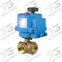 BONOMI Electrically Actuated Three-Way Ball Valve: 3/8 in, Brass, 24V AC/DC, FNPT x FNPT x FNPT (MPN 8E066LF-002-3/8). Key specifications — Included Mounting: ISO 5211 Actuator Mounting Pad; Brand: BONOMI; Actuator Features: Manual Override.