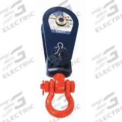CROSBY Pulley Block: Swivel, Side Mount/Upright Mount, Lifting, 16,000 lb Working Load Limit, Roller (MPN 109126). Key specifications — Product Type: Snatch Pulley Block; Brand: CROSBY; Compatible Rope Type: Wire Rope; Pulley Type: Swivel; Attachment Type: Shackle; Operation: Lifting; Bearing Type: Roller; Finish: Painted.